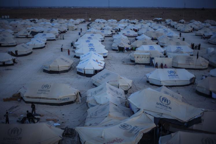 Za'atari refugee camp where Syrian refugees are living, Jordan.
